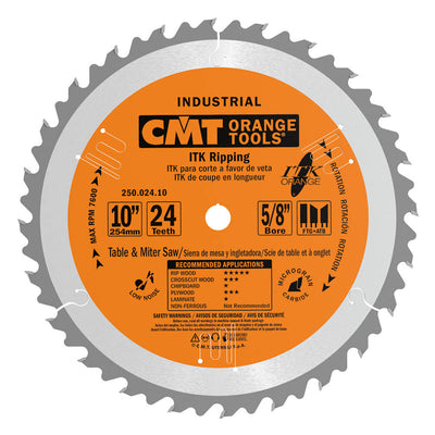 CMT 250.024.10 ITK Industrial Rip Saw Blade, 10-Inch