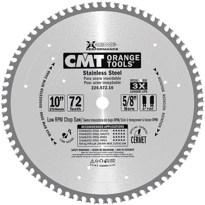 CMT 226.572.10 Stainless Steel Saw Blade, 10-Inch