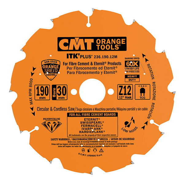 CMT 236.008.12 ITK PLUS Diamond Saw Blade for Fiber Cement Products, –  Quality Tools Online