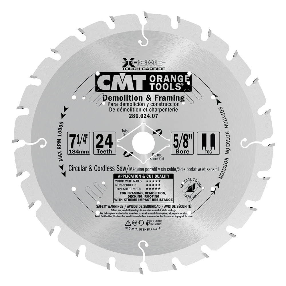 CMT 286.024.12 Demolition  Rescue Saw Blade, 12-Inch X 24 Teeth TCG G –  Quality Tools Online
