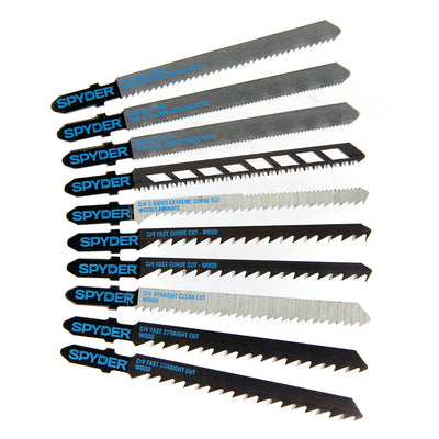 10pc Jigsaw Blade Set for Wood & Metal by Spyder