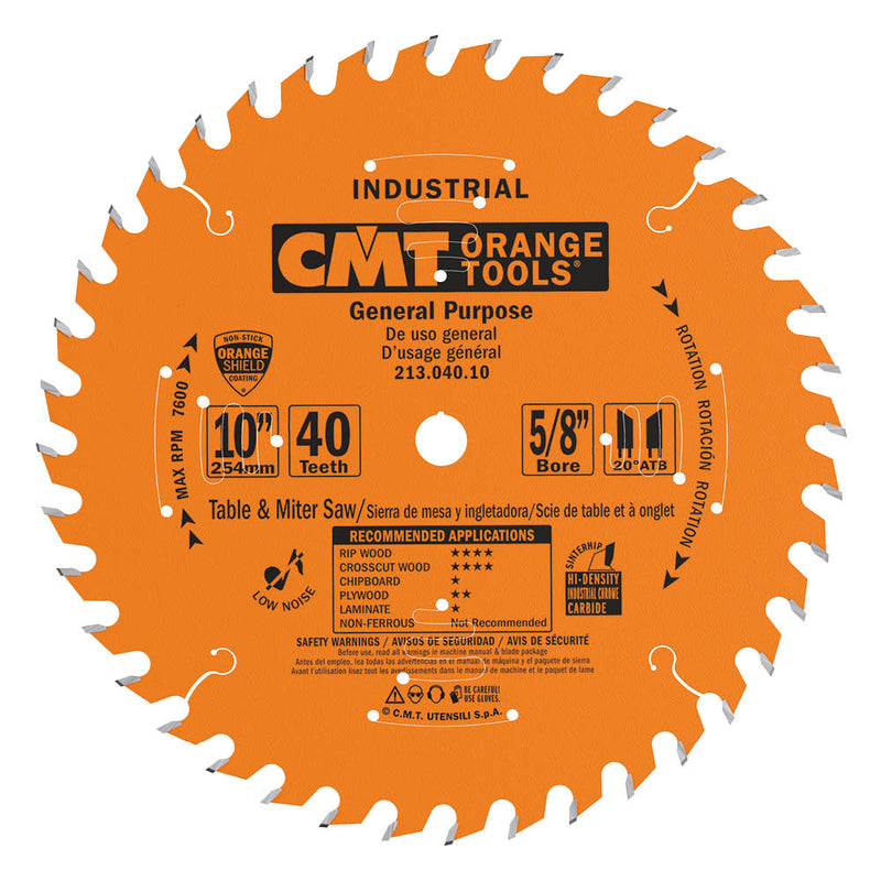 CMT 213.040.10 Industrial General Purpose Saw Blade, 10-Inch