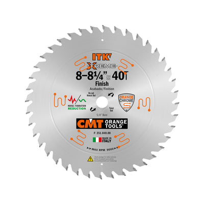 CMT 251.040.08 ITK Industrial Finish Saw Blade, 8-8-1/4-Inch x 40 Teeth
