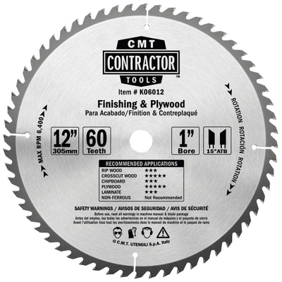 CMT K06010 ITK Contractor Finish & Plywood Saw Blade, 10