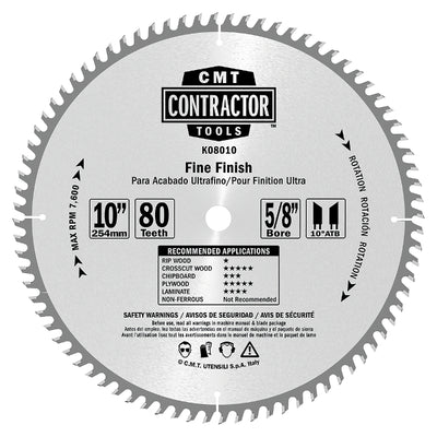 CMT K08012 ITK Contractor Finishing Saw Blade, 12