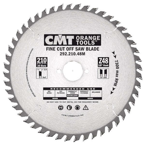 CMT 292.160.40H Fine Cut-Off Saw Blade, 160mm ATB