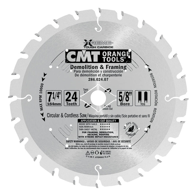 CMT 286.024.14 Demolition  Rescue Saw Blade, 14-Inch X 24 Teeth TCG G –  Quality Tools Online