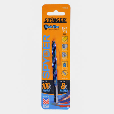 5/16” Stinger Mach-Blue Hex Shank Drill Bit