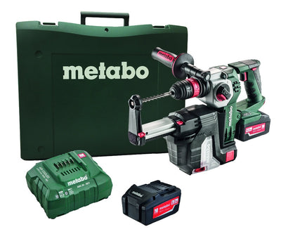 Metabo 18V 1" SDS-Plus Brushless Rotary Hammer w/ HEPA Vacuum Attachment 2x 5.2Ah Kit